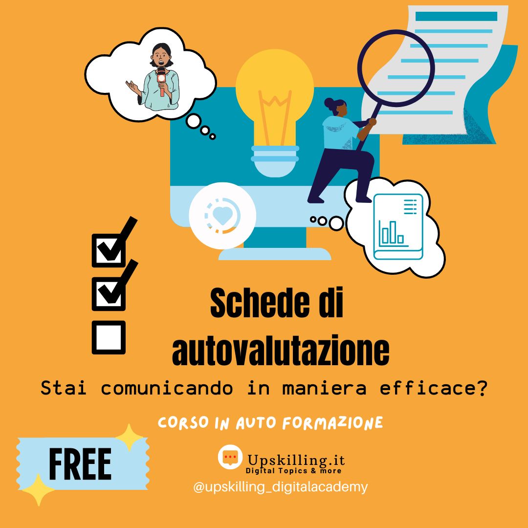 Come valutare la comunicazione online - schede di autovalutazione gratuite con Upskilling Digital Academy